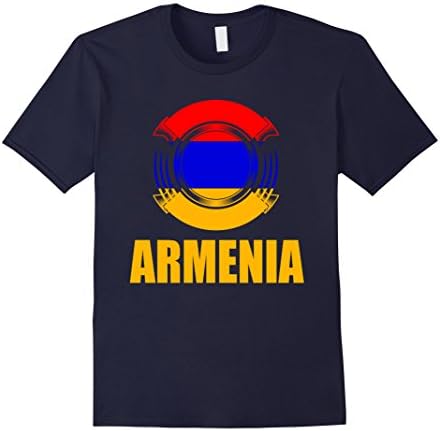 Mens Armenia Flag Badge Father's Day Gift Pride T-Shirt Medium Navy