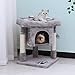 BEWISHOME Cat Tree Cat House Cat Condo with Sisal Scratching Posts, Plush Perch, Cat Tower Furniture Cat Bed Kitty Activity Center Kitten Play House, Light Grey MMJ08Gthumb 1