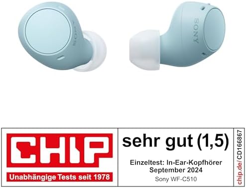 WF-C510 Truly Wireless Kopfhörer - Kleine, leichte Bluetooth In-Ear-Kopfhörer mit Multipoint-Connection, Ambient Sound, IPX4 Rating, Spotify Tap, Quick Charge, 22 HR Akku, iOS & Android - blau