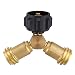 Champs Propane Y Splitter Tee Solid Brass with 1-Male QCC to 2-Female QCC for BBQ Grills, Camping Stoves, Gas Burners primary