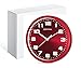 Fzy.bstim Silent Non-Ticking Wall Clock Battery Operated,10 Inch Modern Round Living Room/Office/School/Kitchen Clock,Red