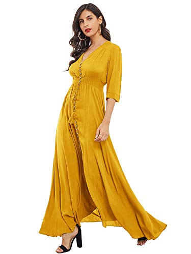 plain yellow maxi dress