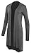 Women Plus Size Open Front Lightweight High Low Drape Cardigan with Pockets Large Deep Grey