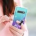 Galaxy S10 Plus Case, Galaxy S10+ Case (Not Fit S10) with 3D PET Screen Protector [2 Pack] for Girls Women, LeYi Glitter Diamond Liquid Quicksand Clear Phone Case for Samsung S10 Plus ZX Teal/Purple