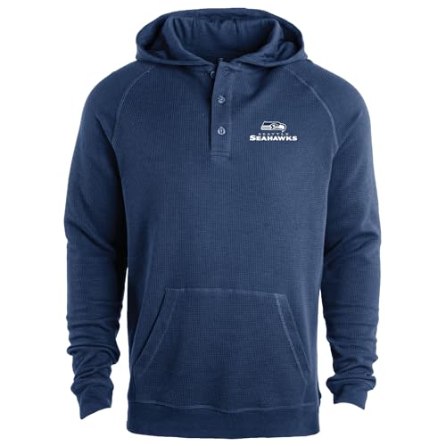 Dunbrooke Men's Navy Seattle Seahawks Montana Raglan Thermal Hoodie