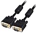 FARSTRIDER Gold Plated VGA/SVGA 12 Feet (3.6 Meters) 15 Pin Male to Male Premium Quality DDC Monitor Cable, 24K Gold Connector, 100% Bare Copper, Ferrite Cores, Durable PVC Jacket, Black
