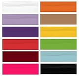 Team Hydrate 12 Fashion Cotton Headbands - Stretch Elastic - Yoga Woman Sports Accessories - Girl and Teens (Mulit-Color)