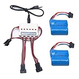 Reikirc 2pcs 3.7v 600mah battery and 1to3 charger for UDI UDI001 Venom Remote Control Boat Spare Parts