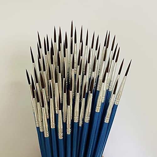 RUIHCBY[60 Pack] Pointed Round Painting Brush,Hand Made Thread Drawing