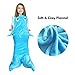 CHANOV Dolphin Blanket Kids Sleeping Bag, Cartoon Kids Blankets with Tails, Plush Super Comfy Flannel Tail Blanket With Free Drawstring Backpack, A Sweet Gift for Kids and Girlfriends(Blue)