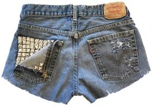 Studded Vintage Levi's High Waisted Jean Shorts Destroyed Ripped Women-XS