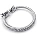 KONOV Mens Stainless Steel Bracelet, Biker Gothic Dragon Cuff Bangle, Silver