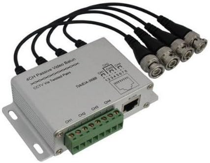 4 Channel CAT5/6 UTP to BNC CCTV Passive Video Balun Male Connector RJ45 Adapter