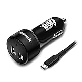 Nekteck USB-IF Certified USB Type C Car Charger with PD Power Delivery 27W & USB-A 5W for MacBook 12-inch/Pro 2016, Pixel 3 2/XL Galaxy S9/ S9+/ Note 8/ S8/ S8+ More (USB-C Cable 3.3Ft Included)