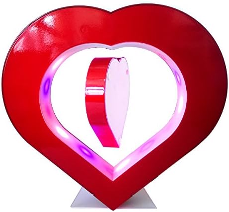 5" Heart Shaped Magnetic Levitation Floating Photo Frame Rotating Photo for Children Gift Home Office Desk Decoration, by Woodlev ¡­