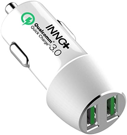 Dual USB 3.0 Quick Charge Car Charger-12V 36W Rapid Charging Qualcomm Certified with Soft-LED Lightning for Universal iOS/Android Non-Fast Chargeable Device-iPhone/Samsung Galaxy/Nexus/HTC/LG Adapter