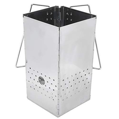 Barbecuegrill, Opklapbare BBQ-kachel Roestvrij staal Houtgestookte Grill Draagbare houtskool Brandhoutkachel voor… - Image 4