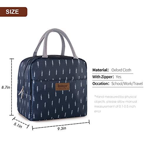 image for Buringer Reusable Insulated Lunch Bag Cooler Tote Box with Front Pocke