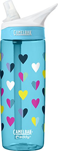 CamelBak Eddy Back To School Water Bottle, Polka Hearts, 0.6 L