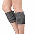 Women Winter Leg Warmer Cozy Soft Crochet Knit Boot Cuffs Toppers Socks Twin Packs by Secret Life (2 Pair Grey /White)