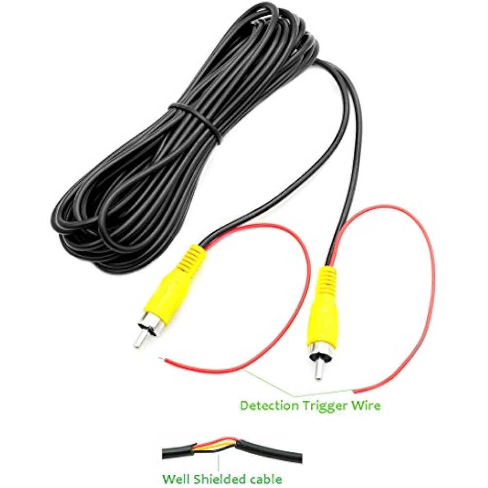 RCA Video Cable For Car Monitor And Reverse Backup Rear View Camera