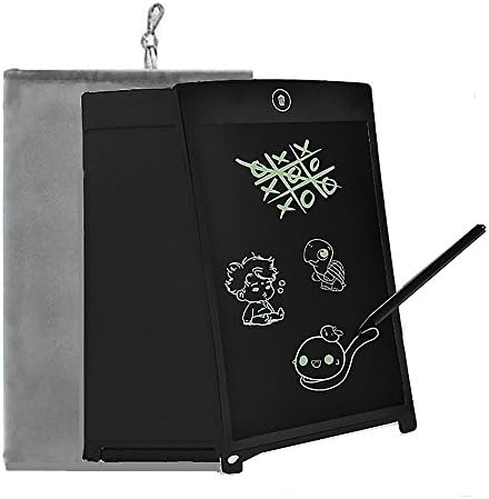 8.5 inch Writing Tablet Family School Educational Drawing Board Toy with Velvet Bag for Kid (Black)