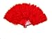SACASUSA Large Red Feather Hand Fans NEW