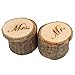 Tinksky 2pcs Wedding Ring Box Wooden Printed Mr Mrs Shabby Chic Ring Box Valentine's Day Gift Box