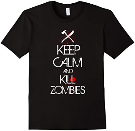 Men's Official Keep Calm and Kill Zombies T-Shirt XL Black