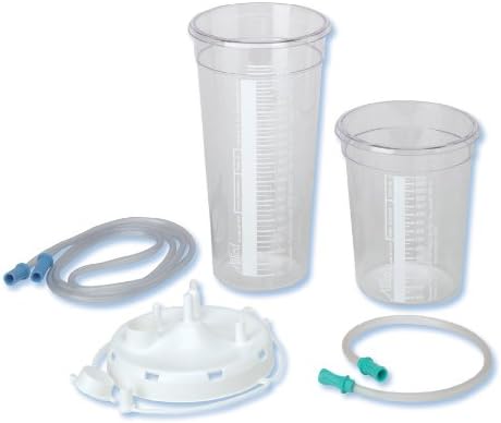 Allied Healthcare Products Rigid Disposable Suction Canisters with Stem Lid, Gmc20080003, 1 Pound