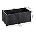 Hershii Rectangular Deepened Garden Raised Bed Kits Plastic Plant Containers Indoor Outdoor Vegetables Herbs Flowers Growing Planter Box – Black – 30.7 X 15.35 X 14.96 Inchesthumb 1