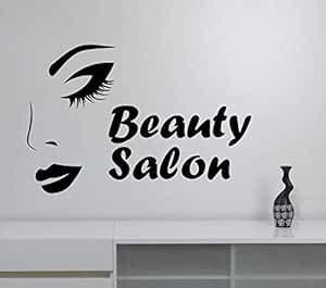 Salón De Belleza Logo Etiqueta De La Pared Apliques De Vinilo Modelo De