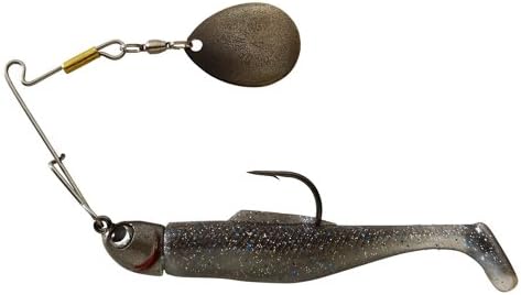 Hilderbrandt Drum Roller Spinnerbait, Smokey Shad with Black Nickel Blade, 3.5 Colorado Blade