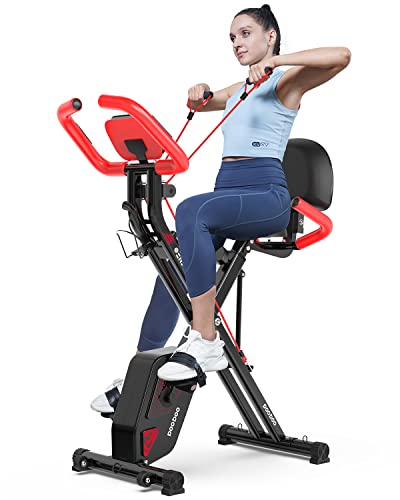 Fitness Foldable Static Bike Heart Rate Monitors Folding Exercise