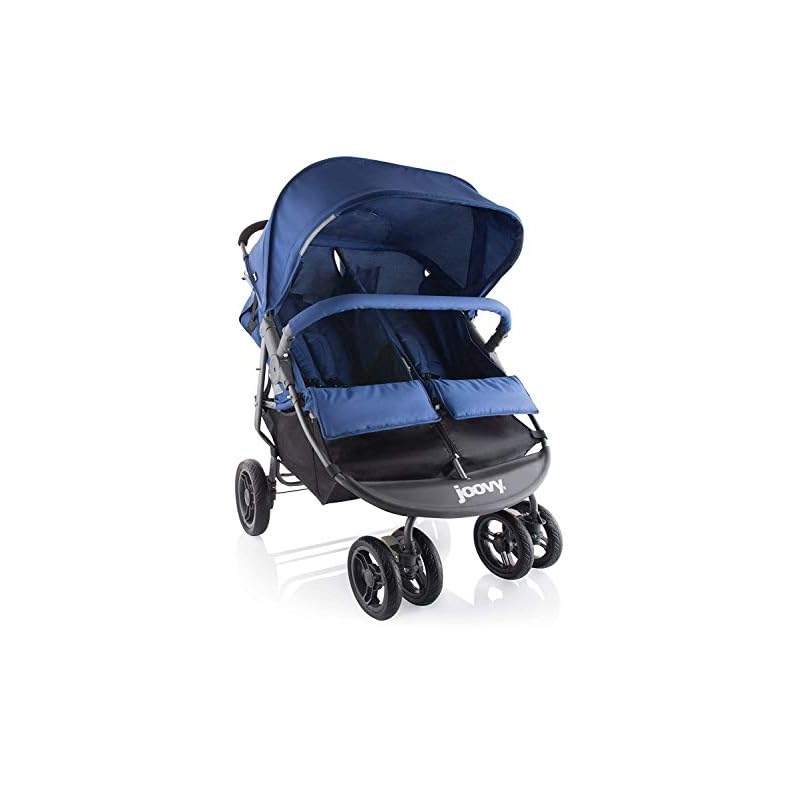 Joovy Scooter X2 Double Stroller, Side by Side Stroller, Stroller for Twins, Large Storage Basket, Blueberry