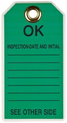 Brady 86452 5-3/4" Height, 3" Width, B-852 Reusable Dura-Tag, Black On Green Color Scaffolding Tags (Pack Of 10)