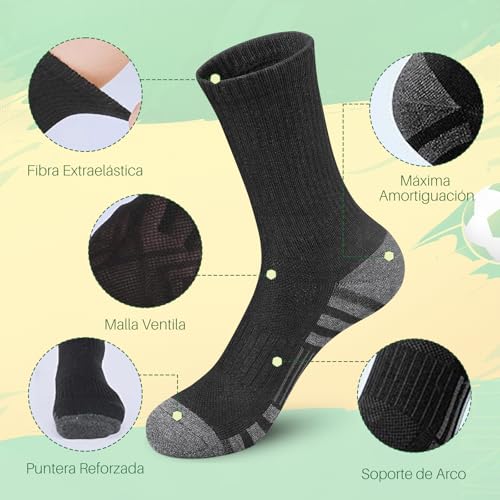 10 Pares Calcetines para Hombre - Calcetines Deportivos Hombre Transpirables y Duradero, Calcetas Absorbe Sudor y Antiolor, Calcetas para Correr, Gym, Ciclismo