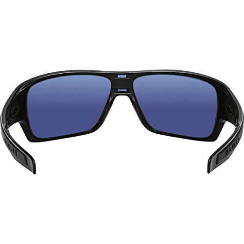 Oakley Men's Turbine Rotor Polarized Iridium Rectangular Sunglasses, Polished Black with Prizm Deep Water Polarized, 132 mm