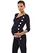 PattyBoutik Mama Cowl Neck Buttons Maternity Tunic Top (Dark Blue XL)