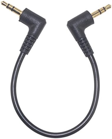 [Benly-31] Right Angle 1/8" 3.5mm Stereo Plug / Male to Right Angle 1/8" 3.5mm Stereo Plug / Male Aux Headphone Cable 0.55 Feet (17cm) Wvyr-3l3l-17