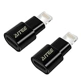 Extender Adapter,AITEE Dock Extension Connector for Lifeproof Otterbox Case Compatible with iPhone 5/5s/5c/SE/6/6S/7/8 Plus/X and iPad (Black, 2pack)