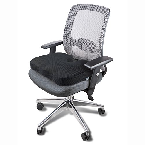 Duro-Med DMI Memory Foam Coccyx Seat Cushion Pillow, Black
