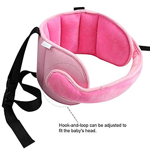 StoHua Toddler Car Seat Head Support Neck Pillow Strap - Kids and Baby Safety Neck Relief Head Support Band Sleep Strap with Adjustable Belt(Pink)