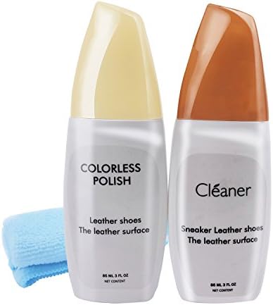 Appleaves Shoe Cleaner Shoe Cleaning Kit, for Sneaker, Tennis, Leather, 2 Pack - Cleaner and Colorless Polish