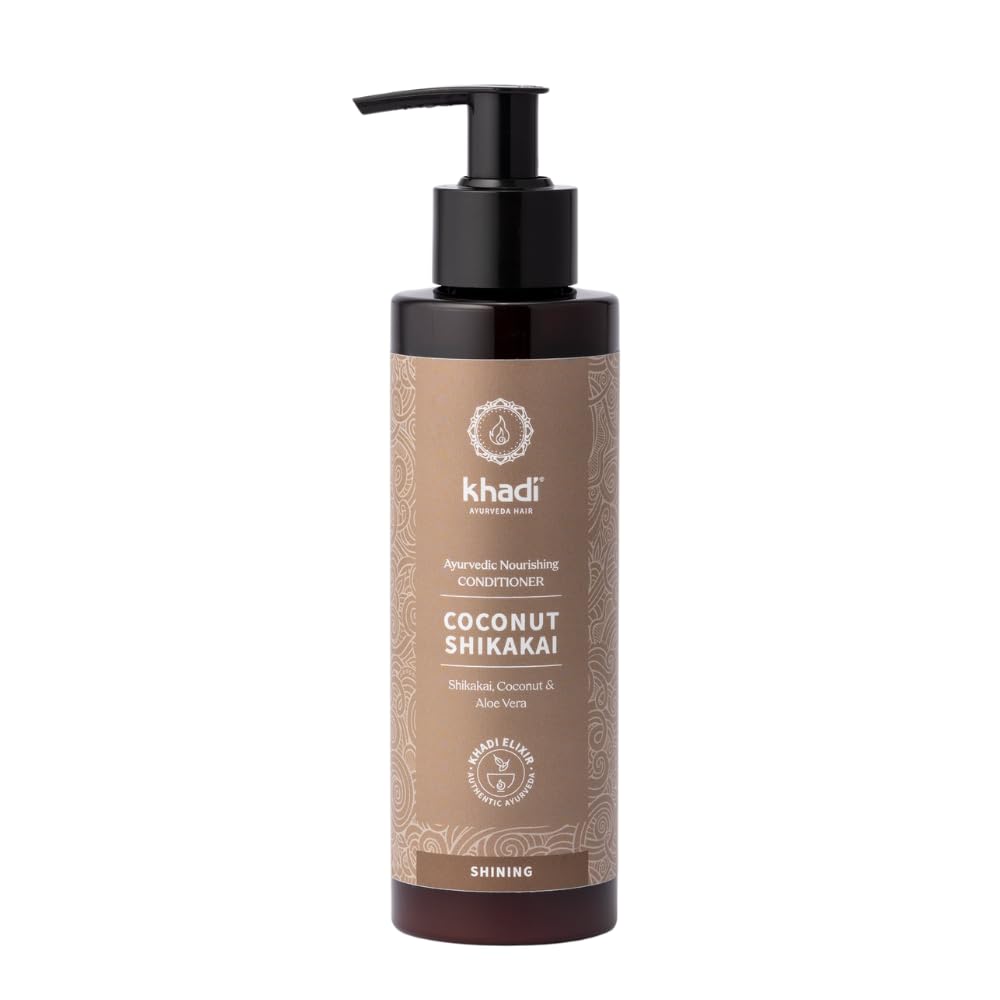 khadi COCONUT SHIKAKAI Ayurvedic Conditioner - Smoothness, shine & combability, also for curls - 100% natural & silicone-free - 200g