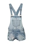 New Girls Kids Denim Dungaree Outfit Shorts Dress