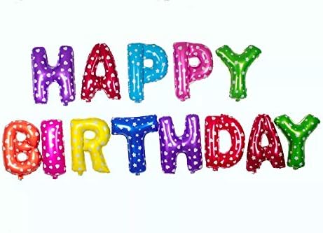 Happy Birthday Balloons,Aluminum Foil Banner Balloons for Birthday Party Decorations and Supplies -Color