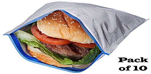 Pack of 10 Insulated Sandwich Bags / Will Keep Sandwiches From Becoming
Spoiled, No Matter The Weather!!! (10)