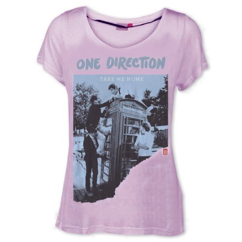 One Direction Take Me Home Official Womens New Pink Skinny Fit T