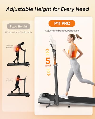 Acezoe Foldable Walking Pad with 12% Incline & Height-Adjustable Handlebar, 5-in-1 Under Desk Treadmill for Home & Office, Portable Tapis Roulant with Remote Control, APP & LED Display